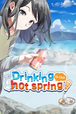 Drinking in the hot spring!